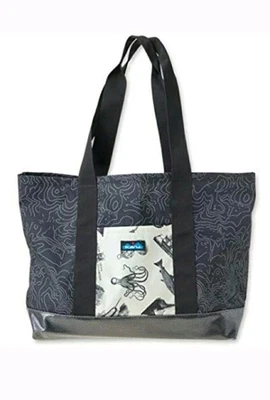 Bolso de Mano KAVU Shilshole Negro Topografía Impresión Lona - Totalmente Nuevo con Etiqueta Foto 1 de 4