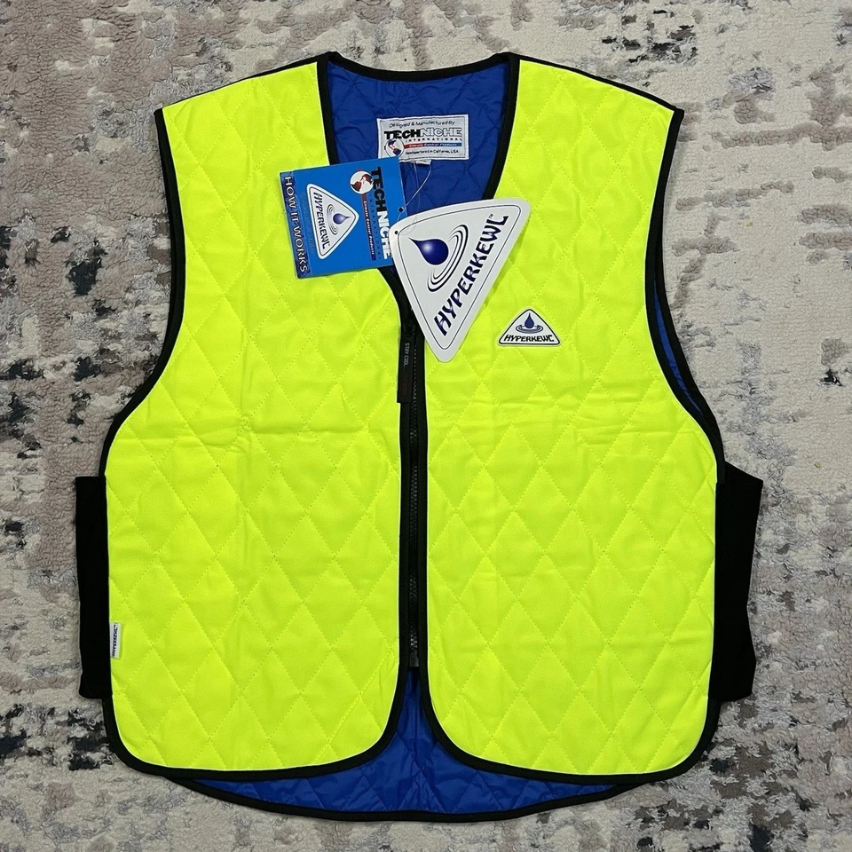Techniche Mens Hyperkewl Evaporative Cooling Vest Size XL Neon Yellow NWT - Image 1 of 4