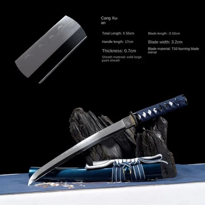 Handmade Japanese Samurai Sword Wakizashi T10 Clay Tempered Steel with Lacquered - Image 1 of 4