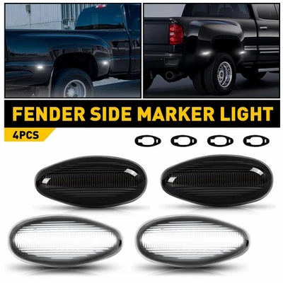 4X LED Side Marker Light For 2001-2014 Silverado Sierra 2500HD 3500HD Dually EOU - Image 1 of 4