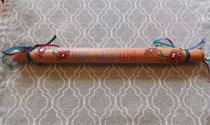Homemade wooden decorative rolling pin handpainted W Quote "Made With Love" - Picture 1 of 4