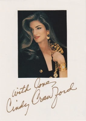 CINDY CRAWFORD Original Autogramm signierte Briefkarte frühe Signatur 90er Jahre - Bild 1 von 2