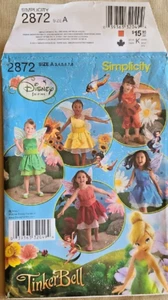 Simplicity Sewing Pattern 2872 Sz. A 3-8 Disney Fairies Child Costume 4 Styles - Picture 1 of 3