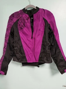 Speed and Strength Women's Black Purple Motorcycle Jacket size MD - Picture 1 of 9