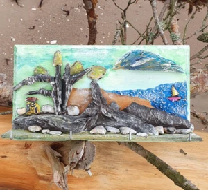 Driftwood Key Holder For Wall / Crafted Key Rack / Hand Made / OOAK - Picture 1 of 13