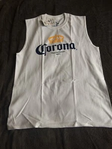 Officially Licensed Corona Label Tank Top, playa del carmen, WHITE L Size - Picture 1 of 4