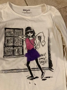 DKNY girls kids size 6x Dance shirt - Picture 1 of 3