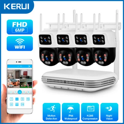 KERUI 6MP 8CH NVR Security Camera System Outdoor Two Way Audio Wifi Home CCTV  - Image 1 of 4