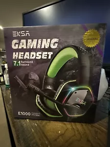 EKSA E1000 7.1 Surround Sound RGB Gaming Headset - Green - Picture 1 of 2