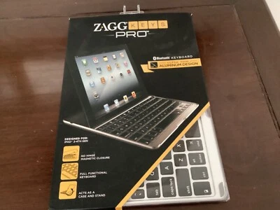 New ZAGG Keys PRO Bluetooth Keyboard for iPad 2/3/4 Aluminum w/o Backlight *NIB - Image 1 of 3