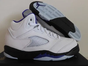 NIKE JORDAN 5 RETRO (PS) WHITE-DARK CONCORD-BLACK SZ 2Y [440889-141] - Picture 1 of 5