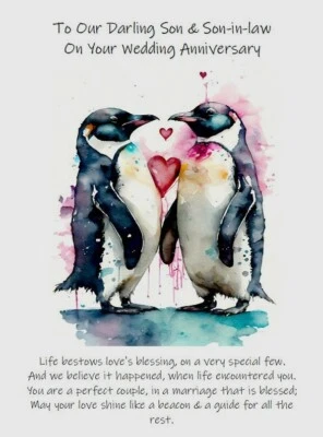 PICKTURE-THIS GREETING CARDS To OUR Darling Son & Son In Law On Your Anniversary A5 Card LGBT With Love