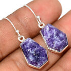 Coffin+-+Purple+Lepidolite+Worry+Stone+925+Silver+Earrings+Jewelry+BE99902