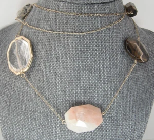 Collar Chico's 7 Piedra Vidrio Real 20 1/2" Tono Dorado Cierre Langosta - Imagen 1 de 18