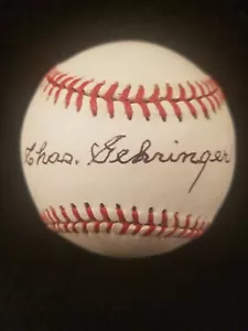 CHARLIE CHAS. GEHRINGER SIGNED AMERICAN LEAGUE (BROWN) BASEBALL - JSA - Picture 1 of 5