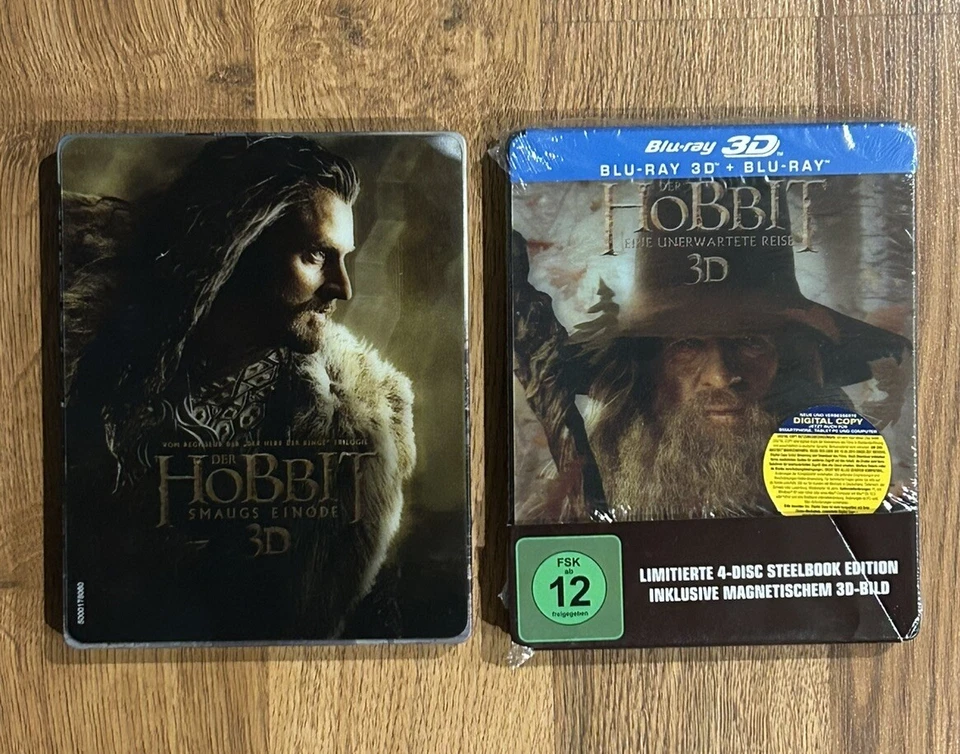 The Hobbit (German) Blu Ray 3D Steelbook Bundle lord of the rings Foto 1 de 3