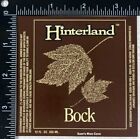 Hinterland Bock Beer Label - WISCONSIN