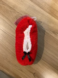 New Mixit Womens M/L Knit Slipper Socks Red White Comfy Warm Polyester Acrylic - Picture 1 of 4