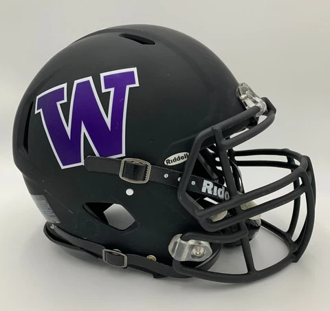 WASHINGTON HUSKIES Authentic Riddell Speed Matte Black Full Size Game Helmet Cover