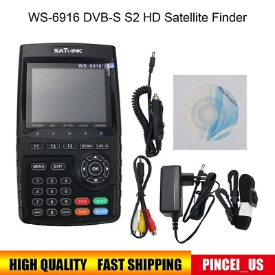 Original SATLINK WS-6916 DVB-S S2 HD Satellite Finder Meter with MPEG-2 MPEG-4 - Image 1 of 4