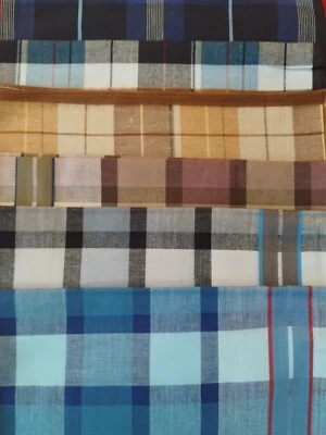6 QUALITY Mens Handkerchiefs Hankies Hankerchief Cloths 100% Cotton 17"x 17" E  - Image 1 of 4