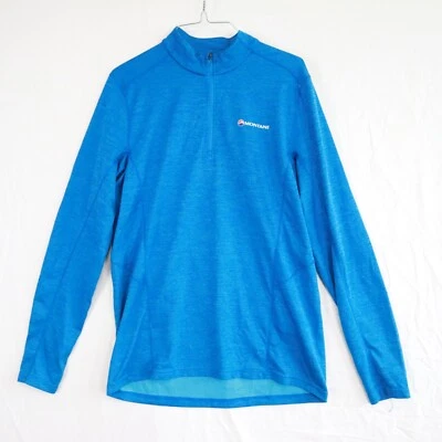 Pullover Montane 1/4 Cremallera Para Hombre Grande Ropa Activa Cuello Simulado Azul Manga Larga Foto 1 de 4