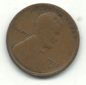 VINTAGE GOOD/VG CONDITION 1917 S LINCOLN CENT-OLD COIN-JAN604 - Picture 1 of 2