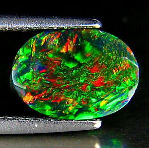 1.77Ct PHENOMENAL ! EXTREME COLOR PLAY 3D CHAFF PATTERN WELO FACET BLACK OPAL