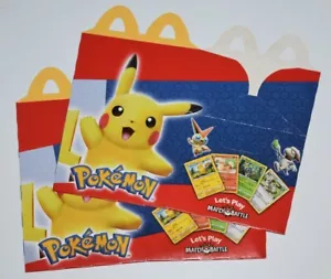 McDonald's Pokemon Match & Battle Happy Meal 2 x Empty Boxes Used FAST POSTAGE - Picture 1 of 2