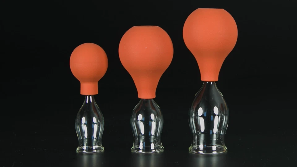 Set 3 coppette 20-40 mm con sfera, vetro coppette, bicchieri coppette vetro originale Lauschaer - Immagine 1 di 1