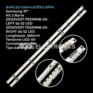 KIT 2 BARRE STRIP 52 LED TV SAMSUNG 2012SVS37-7032NNB-2D-LEFT/RIGHT UE37ES5500P - Imagen 1 de 1
