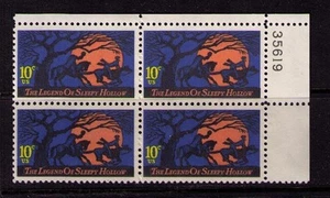 US USA Sc# 1548 MNH FVF PL# BLOCK Sleepy Hollow Legend Headless Horseman Moon - Picture 1 of 1