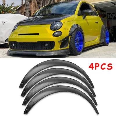 Para Fiat 500 Abarth Panda 35" Guardabarros Llamaradas Carrocería Ancho Arco Rueda Cuerpo Carbono Aspecto Foto 1 de 4