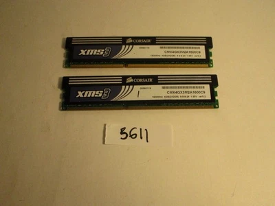 Corsair 2x2GB DDR3 1600MHz PC3-12800 CMX4GX3M2A1600C9 Desktop Memory RAM (5611) - Image 1 of 2