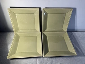 Williams Sonoma Square Dinner Plates 11” Set of 4 Portugal Sage Green Stoneware - Picture 1 of 12