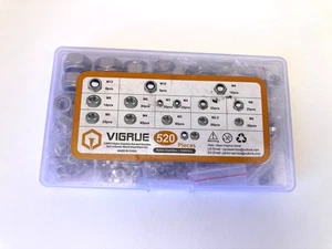 Surtido de tuercas de bloqueo hexagonales métricas VIGRUE 520 piezas de acero inoxidable 304 - Imagen 1 de 2