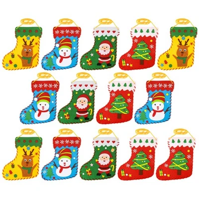  20pcs DIY Weihnachtsstrümpfe Kit Weihnachten Filz DIY Strümpfe Kinder Bildung - Bild 1 von 4