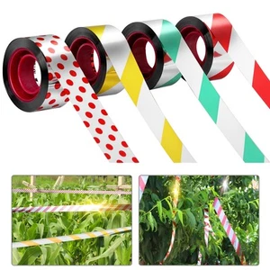 4 Rolls Bird Scare Tapes- 656 Ft Bird Reflective Scare Tape Ribbon- Double Si... - Picture 1 of 7