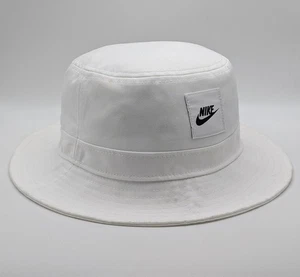 Nike White Swoosh Bucket Hat 1Size OSFM Y2K Core Futura Sportswear Cap - Picture 1 of 5