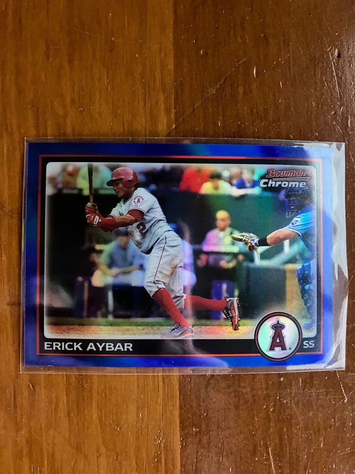 2010 Bowman Chrome Blue Refractors #141 Erick Aybar - Los Angeles Angels - Image 1 of 2