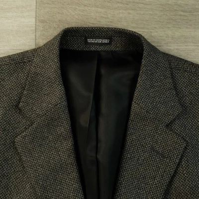 Stafford Sport Coat Vtg Flannel Tweed Men's 44R Classic Fit Wool Cashmere 3 Btn - Image 1 of 4