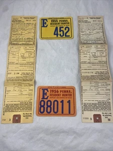 2 PA Pennsylvania Resident Hunter Hunting License Back Tag 1955 1956 - Picture 1 of 13