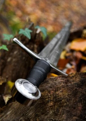 Espada larga de caballero medieval forjada a mano, hoja de acero de alto carbono Full Tang. Foto 1 de 4