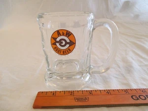 Vintage A & W Root Beer Heavy Glass Mug Arrow & Bullseye Logo 4 1/2 Inches Tall  - Picture 1 of 8