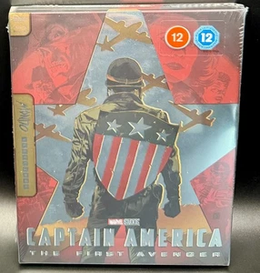 CAPTAIN AMERICA FIRST AVENGER ZAVVI UK MONDO 4K UHD BLURAY STEELBOOK *SEALED* - Picture 1 of 17