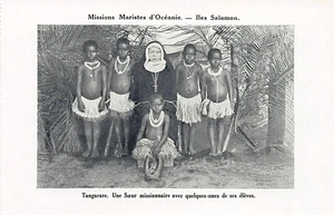 Solomon Islands - TANGARARE - A Missionary Sister with Some of Her Students - Pu - Picture 1 of 2