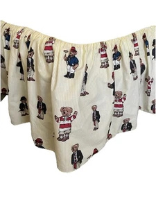 Vintage Ralph Lauren Bett Rock Twin Polo Teddybär gelb gestreift - Bild 1 von 8