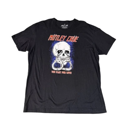 Motley Crue Skull Handcuffs Too Fast For Love Black T Shirt 3X - Image 1 of 4