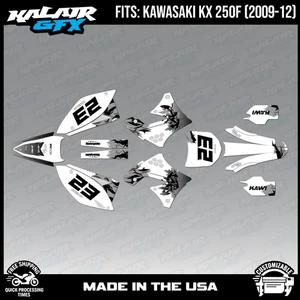 Graphics Kit for Kawasaki KX250F (2009-2012) KX 250F Throwback - WHITE - Picture 1 of 4