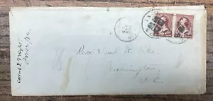 1884 Brief, 2 x 2c Washington Ausgaben, nach Washington, DC (grün) - Bild 1 von 2